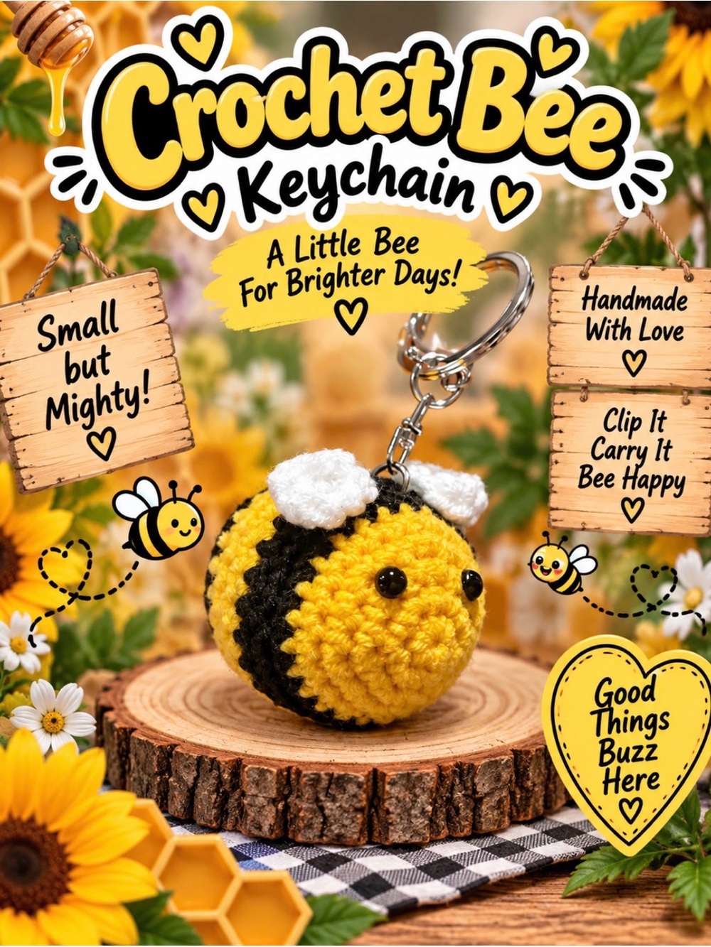 - Yellow and Black Handmade Bee Accessory